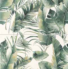 BURANO GREEN Leaves Ceramic Wall Deco Tile 12X24