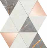 MAURITIUS Ceramic and Mirror Copper Metal Mosaic 10X13
