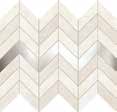 TASMANIA Ceramic Chevron & Brushed Metal Mosaic 10X12