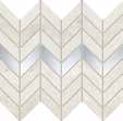 TEMPRE Ceramic Chevron & Mirror Metal Mosaic 10X12