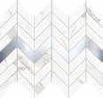 VIENNA Marble Look Ceramic Chevron & Mirror Metal Mosaic 10X12